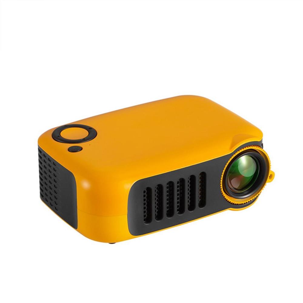 A2000 Mini Projector Built-in Speaker USB HDMI TF Video Full HD Portable Projector For Home Theater Movie Beamer Project: Yellow US Plug