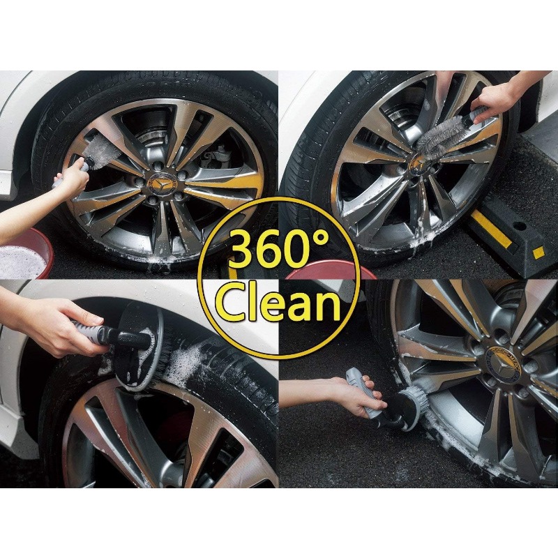 Car Wash Cleaning Brush T-bend Handle Car Wheel Brush Car Beauty Wheel Hub Gap Cleaning Tool Brush for Your Car Accessories