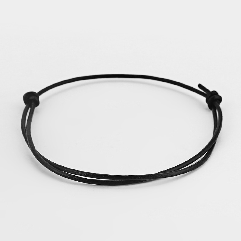 10pcs Simple Style Black Leather Cord Lucky Bracelet Adjustable For Men Women Bracelets Jewelry