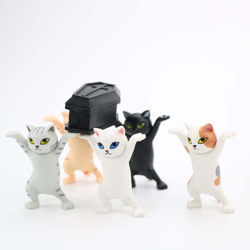 Cat pen holder black cat without coffin bracket Kids Funny Cat Pen Holder Kids Adult Doll Toy Weightlifting Cat Pen holders