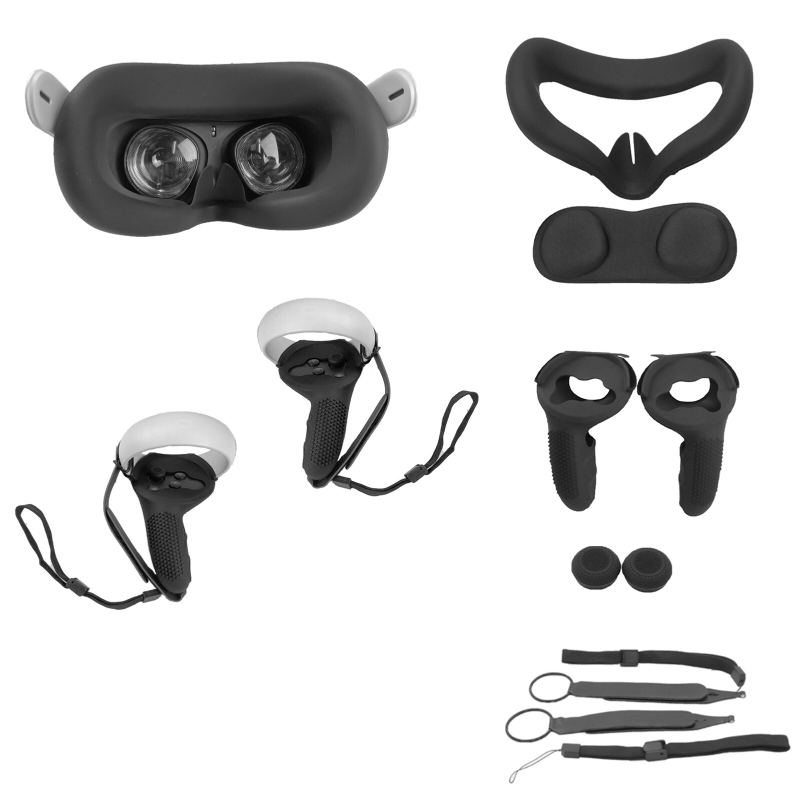 6 pz/set copertura della maschera di protezione dell&#39;occhio del casco di gioco per Oculus Quest 2 VR occhiali cuffia maniglia copertura protettiva per gli accessori qu2