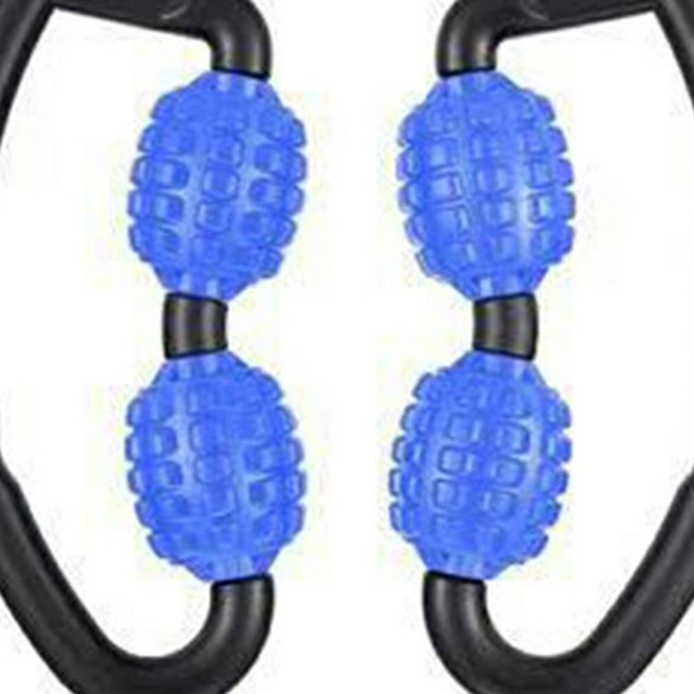 U Shape Trigger Point Massage Roller Foam Shaft Roller for Arm Leg Neck Muscle Tissue for Fitness Yoga Pilates Sports 4 Wheel