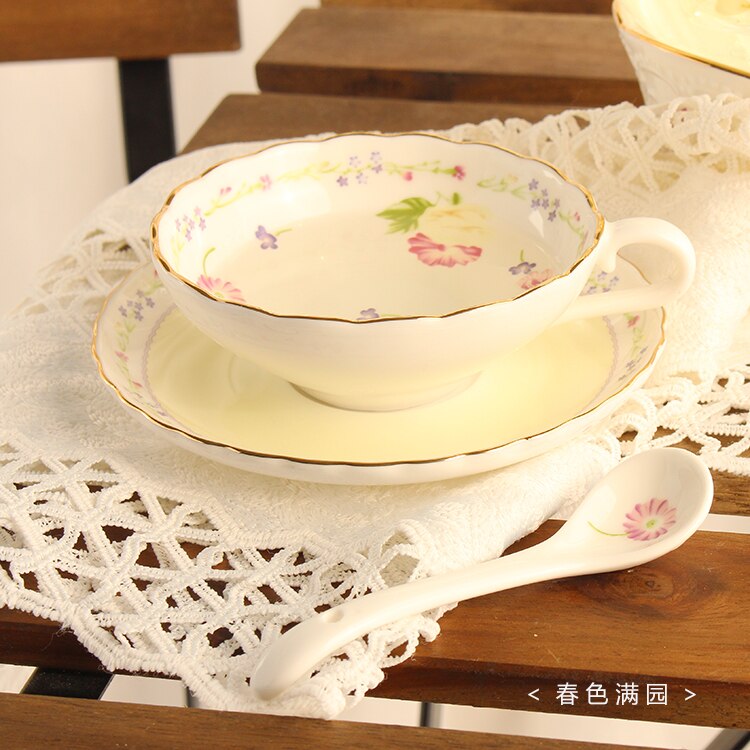 White Luxury Bone China Coffee Cup Beautiful and Saucer Set Cute Afternoon Tea Cup Filizanki Do Kawy Mug BD50CS: style4
