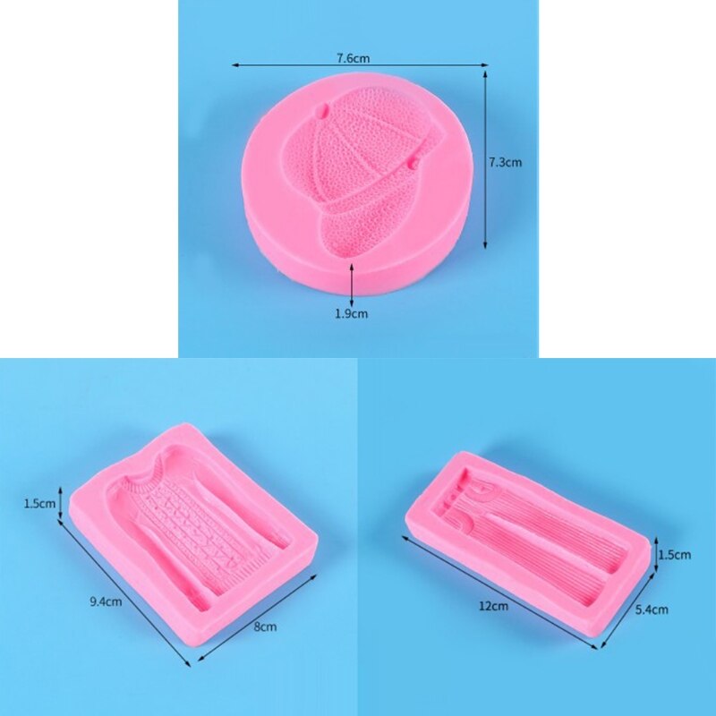 Taart Decoreren Mallen Voor Fondant Kleding Jeans Trui Hip Hop Hoed Siliconen Mallen Cake Grens Fondant Mallen Diy