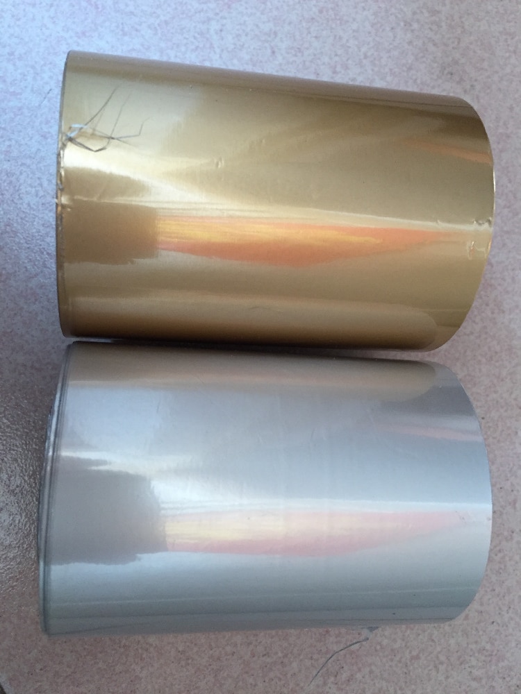 Matte Gold+Matte Silver 2Piecesx(8cmx120m)/Roll Stamping Foil Paper Roll Foil or Plastic Paper