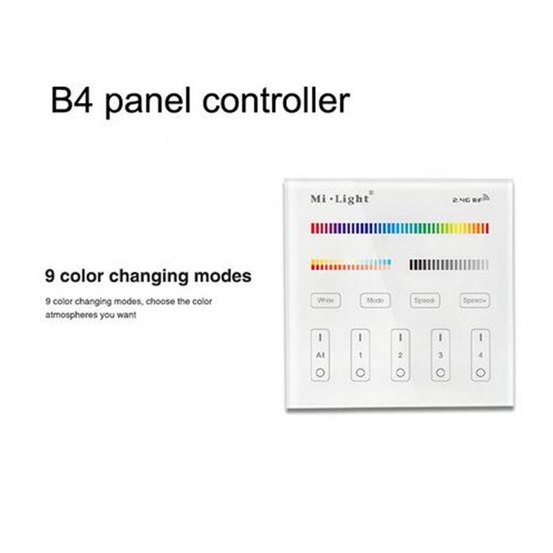 AC 85-240V Mi Light RGB CCT dimmable 2.4G LED Downlight Round Panel Ceiling Lamp Aluminum 6W 12W 15W RGBW led recessed downlight: B4 panel controller