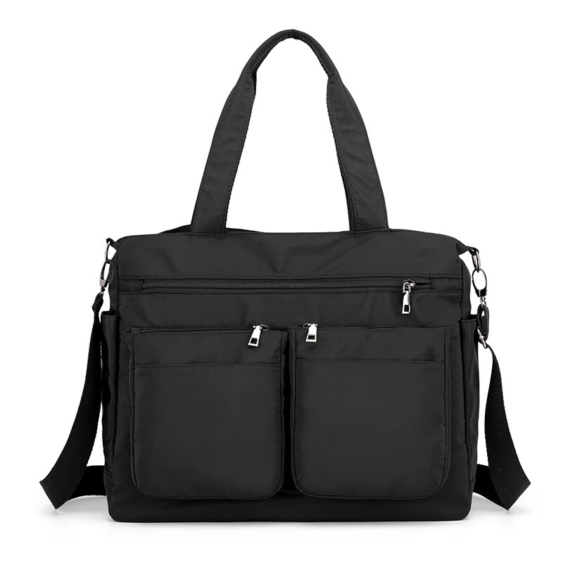 Nuove borse da donna moda impermeabile Oxford Tote Casual borsa a tracolla in Nylon mummia borsa a tracolla in tela di grande capacità: Black