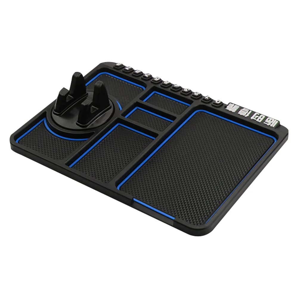 Alfombrilla antideslizante multifuncional para coche, soporte para teléfono automático, antideslizante, pegajosa, antideslizante, montaje en tablero, almohadilla de silicona para salpicadero, accesorios nuevos: Azul