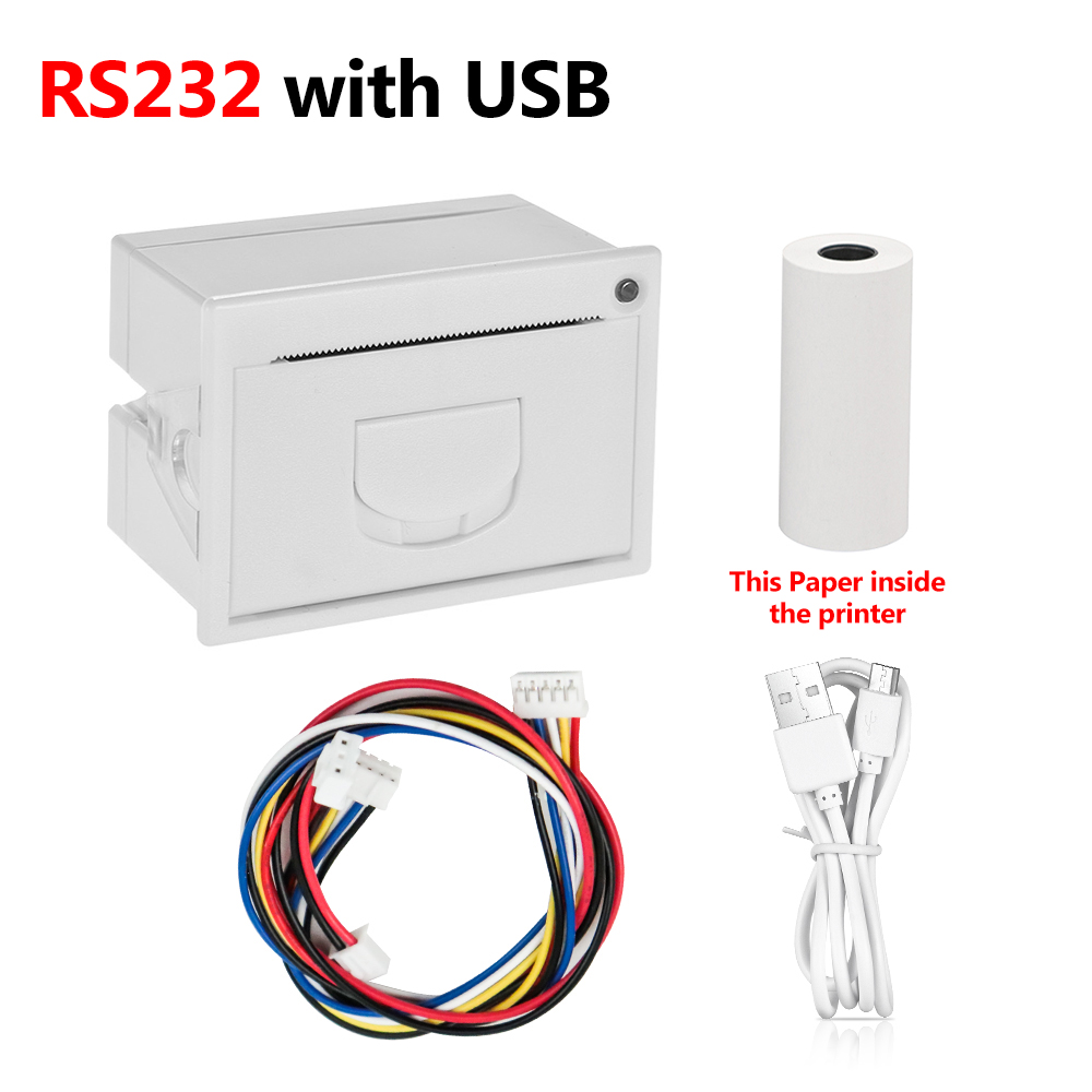 GOOJPRT QR204 58mm Mini Embedded Receipt Thermal Bill Built-in Printer TTL RS232 USB Interface High Speed Printing 50-85mm/s: black