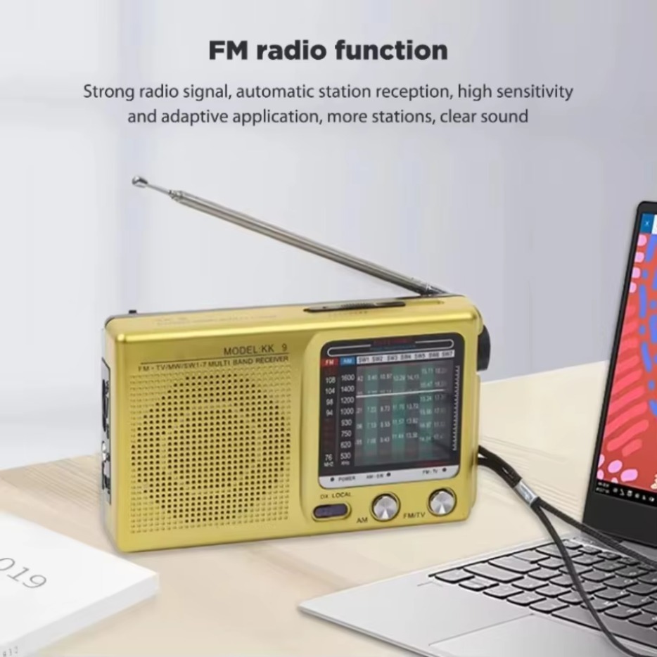 Radio portatile multifunzionale a basso SW AM FM Power Mini Walkman 2 batterie AA Radio stereo esterna per uso domestico in campeggio