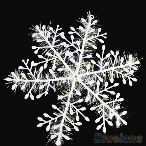 30 Pcs White Snowflake Artificial Christmas Festival Party Home Decor Ornaments