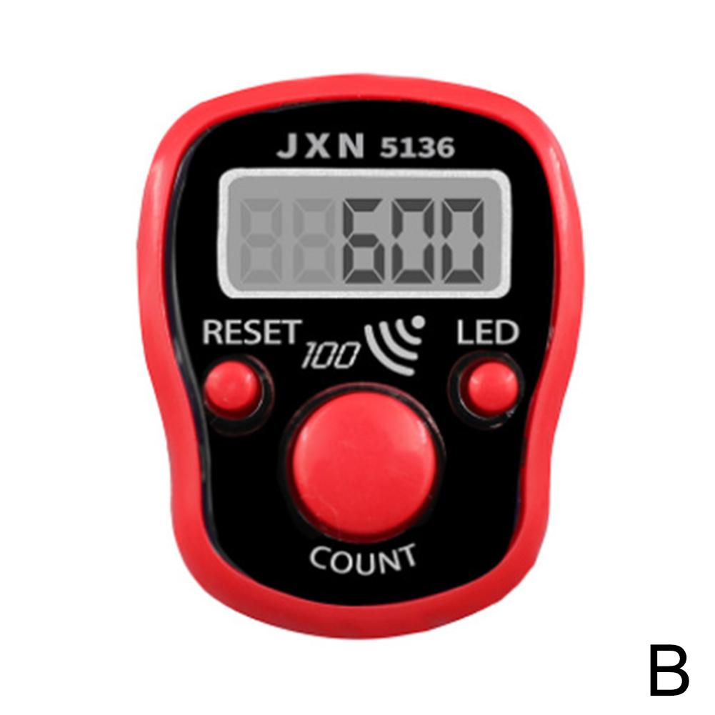 1 Stuks Elektronische Lichtgevende Digitale Vinger Tally Teller Hand Gehouden Breien Rij Teller Clicker Mini Lcd Punt Marker Teller: green