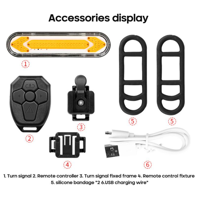 USB Aufladbare Fahrrad Rücklicht LED Drahtlose Fernbedienung Blinker Mountainbike Sicherheit Warnung Licht Radfahren Ausrüstung