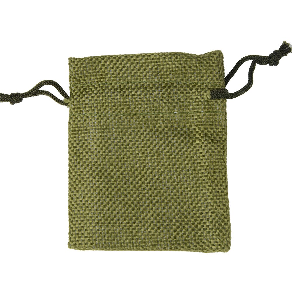 Sac en lin et lin 7x9 cm, 25 pièces, pochette à cordon emballage de bijoux, pochette de mariage: green