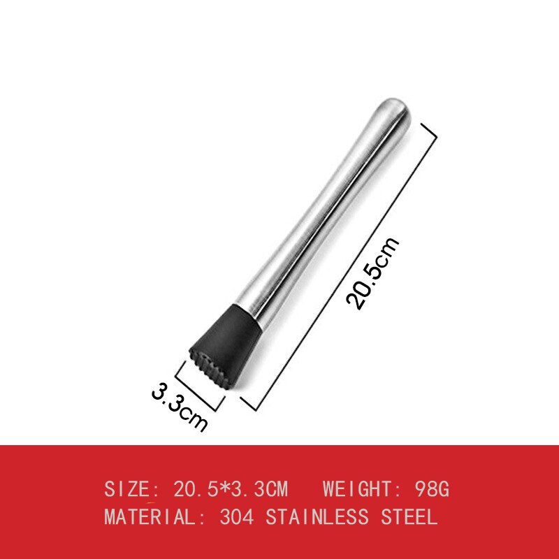 Lemon Stainless Steel Broken Popsicle Bar Mixer Bar Mojito Cocktail DIY Drink Fruit Muddler Crushed Ice Barware Bar Tools: 304 21cm