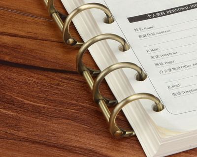 2 uds DIY espiral de Metal Binder inoxidable pinza para Carpeta de acero Carpeta de archivo Clip suelto-anillo de la hoja Clip para Notebook libro diario: bronze 2pcs / Inner diameter 2.0cm