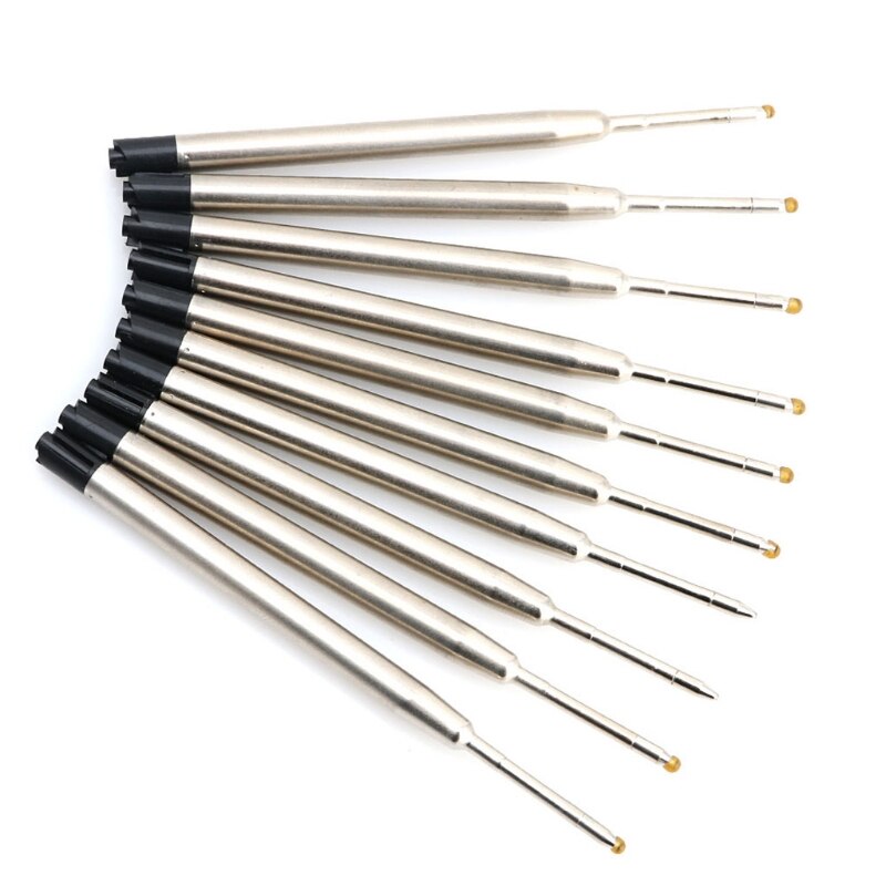 10 Uds. De recambios de bolígrafo de estilo Universal, negro, estándar, 1MM, punta media X6HB