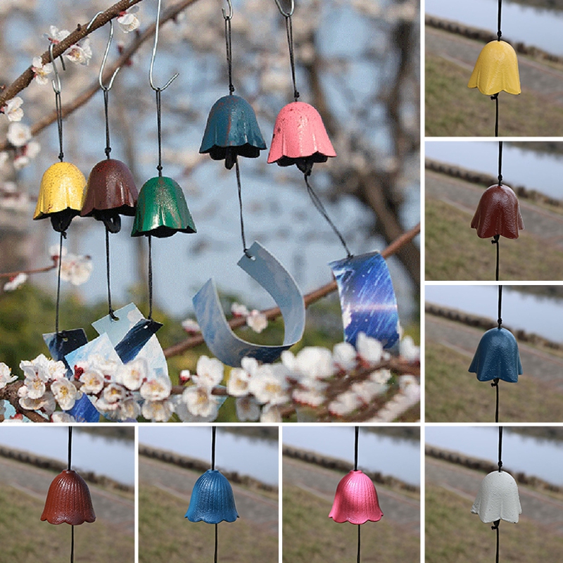 1pcs Japanese Cast Iron Wind Chimes Wind Bell Iron Hanging Wind Chimes Home Garden Outdoor Bell Room Decoration