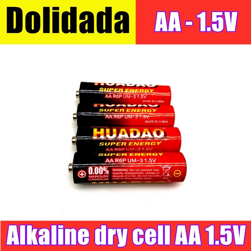 Batería seca alcalina Huadao desechable pila AA 1,5 V, adecuada para cámara, calculadora, despertador, ratón, control remoto