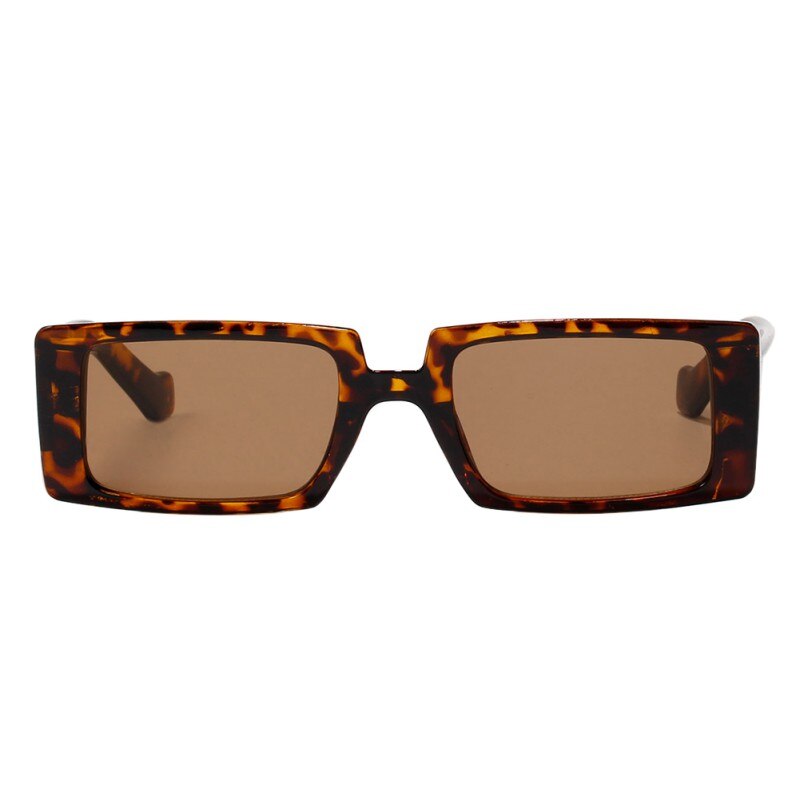 Retro personlighed solbriller cool firkantet gelé farve leopard print solbriller til kvinder: Brun