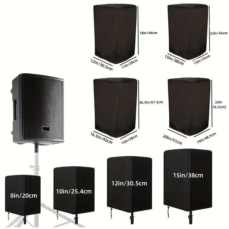 1 st slitstarkt väderbeständigt högtalarskydd - vattentätt, dammtätt och solbeständigt polyester för inomhus- och utomhusbruk, svart