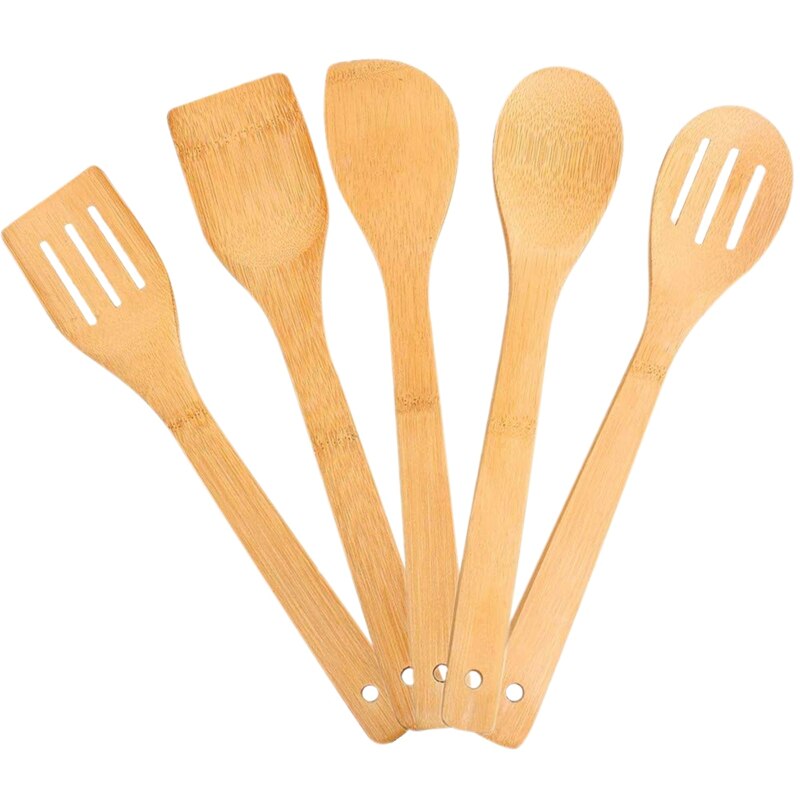5 pcs keukengerei houten anti-lijm keuken set van accessoires bamboe 30CM lepel pot gereedschap lift truck niet giftig