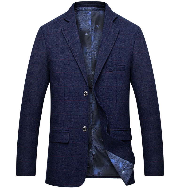 MIACAWOR British Plaid Suit Blazer Men Spring Business Classic Blazer jacket Men Slim Fit Casual Men Suit Jacket J604