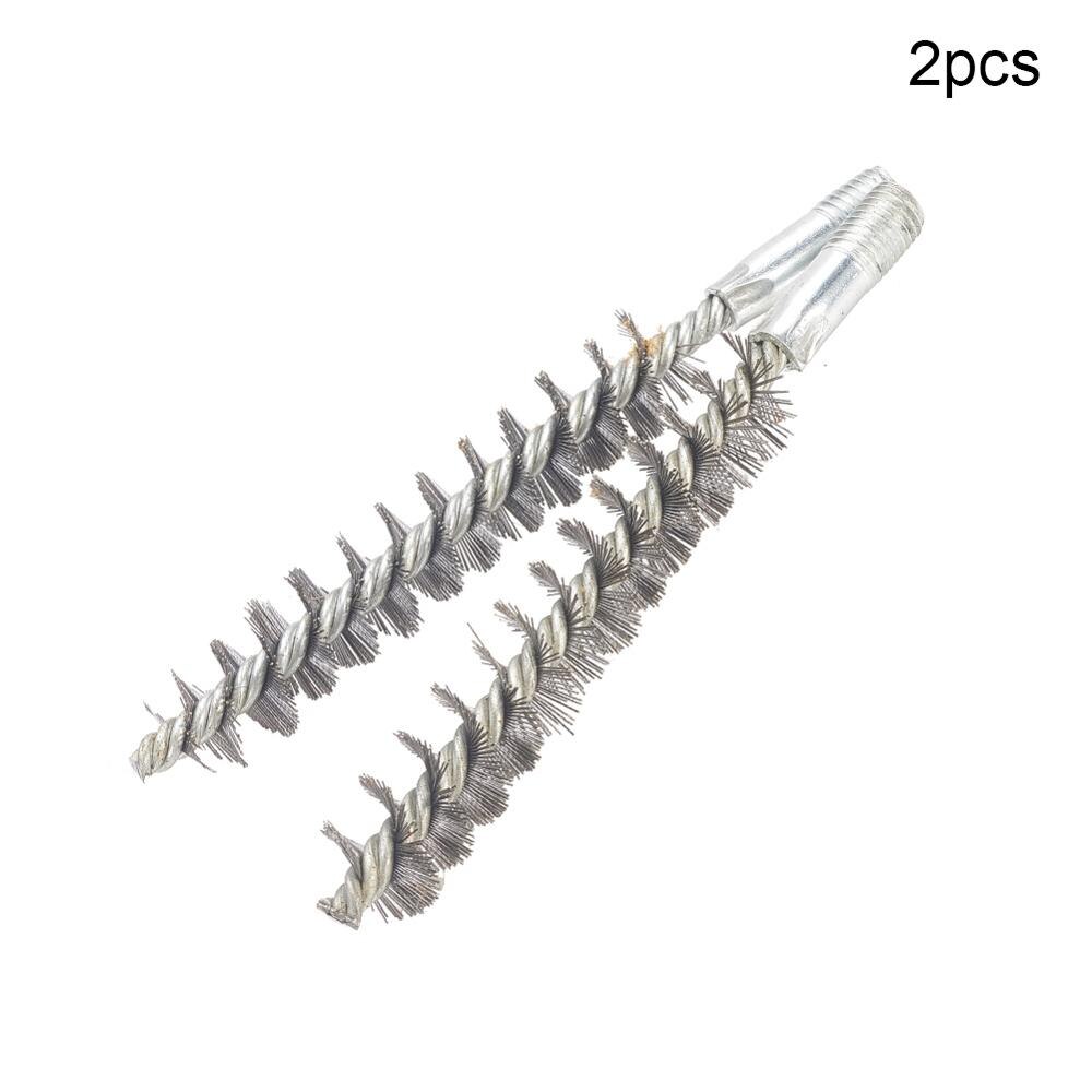 2pcs/5pcs 12mm Thread Wire Brush Metal Handle 18~80mm Brush Working Diameter Steel Wire Pipe Tube Cleaning Chimney Brush Kit: 20mm x2pcs