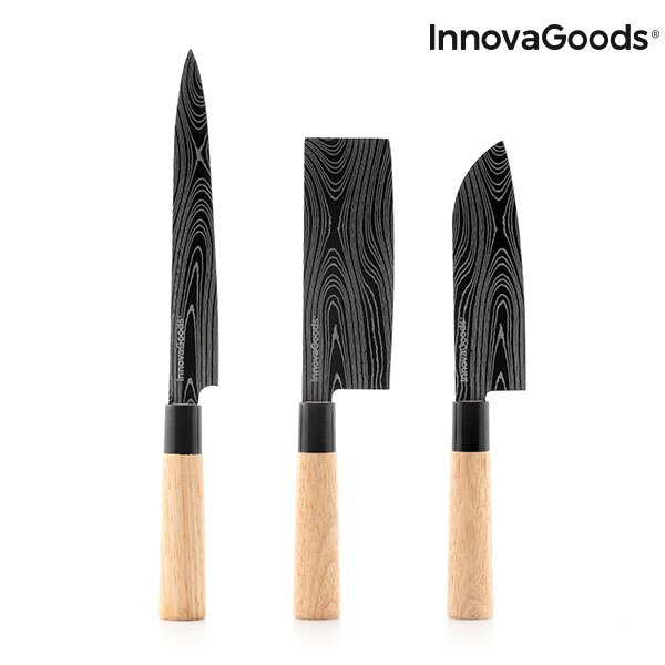 Set Van Japanse Messen Met Draagtas Cover Damas · Q Innovagoods 4 Stuks