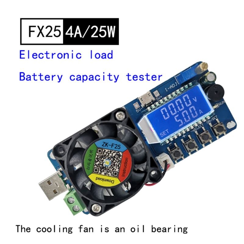 Electronic Load USB Load Tester 35W Constant Current Battery Capacity Tester