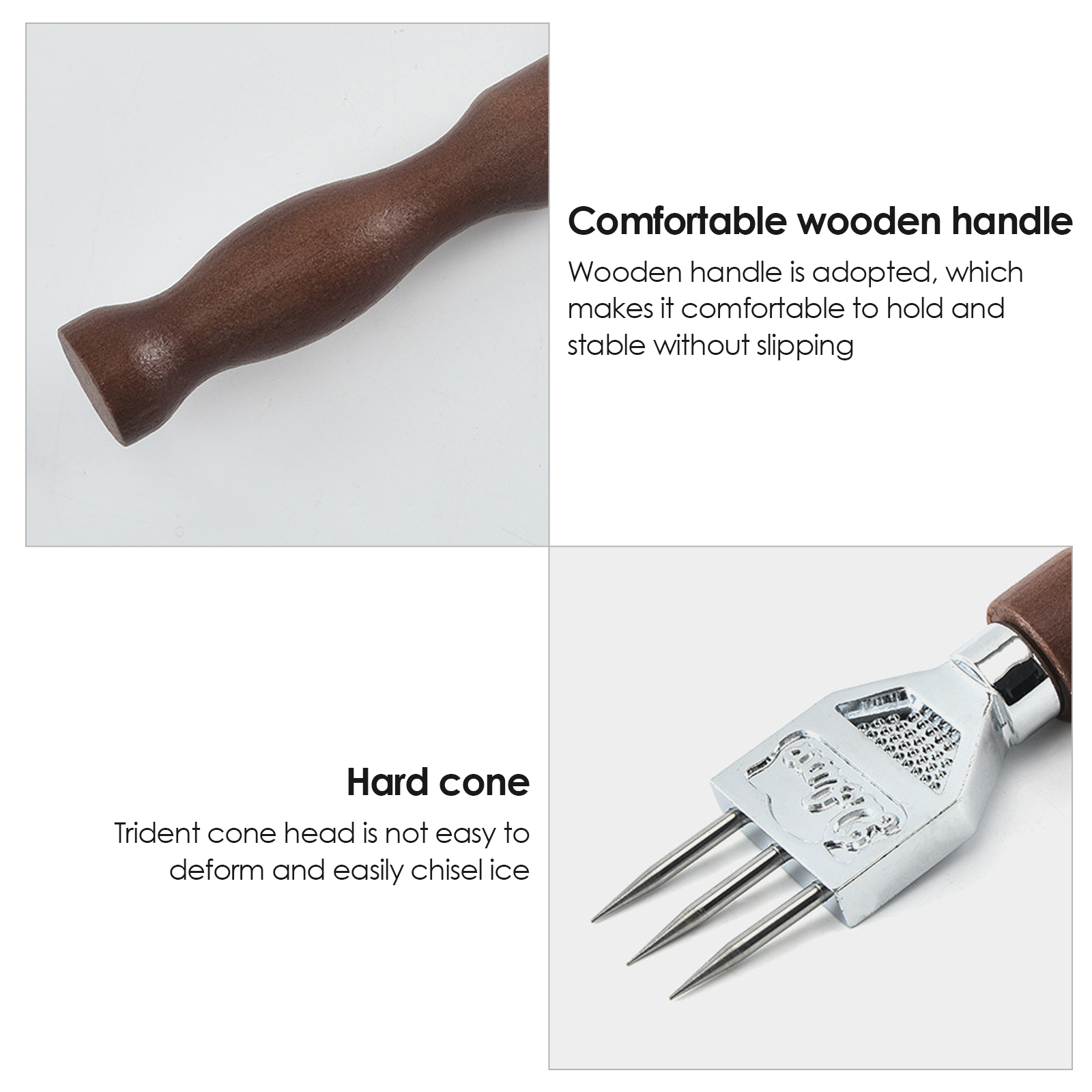 Stainless Steel Ice Pick with Wooden Handle and Sheath Kitchen Tool
