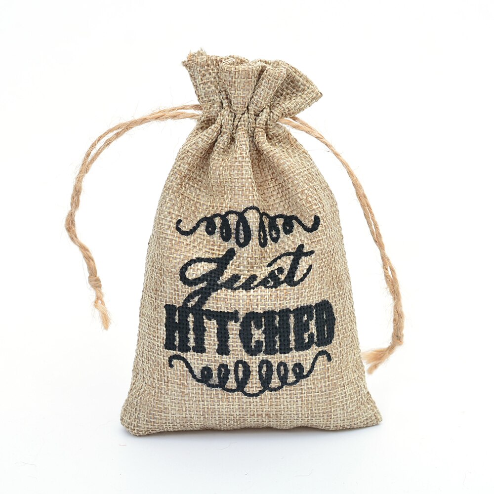 Petit sac de petites friandises de mariage en toile de jute en Jute, avec cordon, pour bonbons, bijoux, café, décor de noël,: Argent