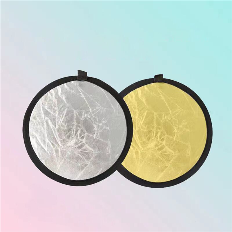 30 Cm Handheld Multifunctional Foldable Portable Optical Disc Reflector Suitable For Photography Studio 2 In 1 Gold And Silver