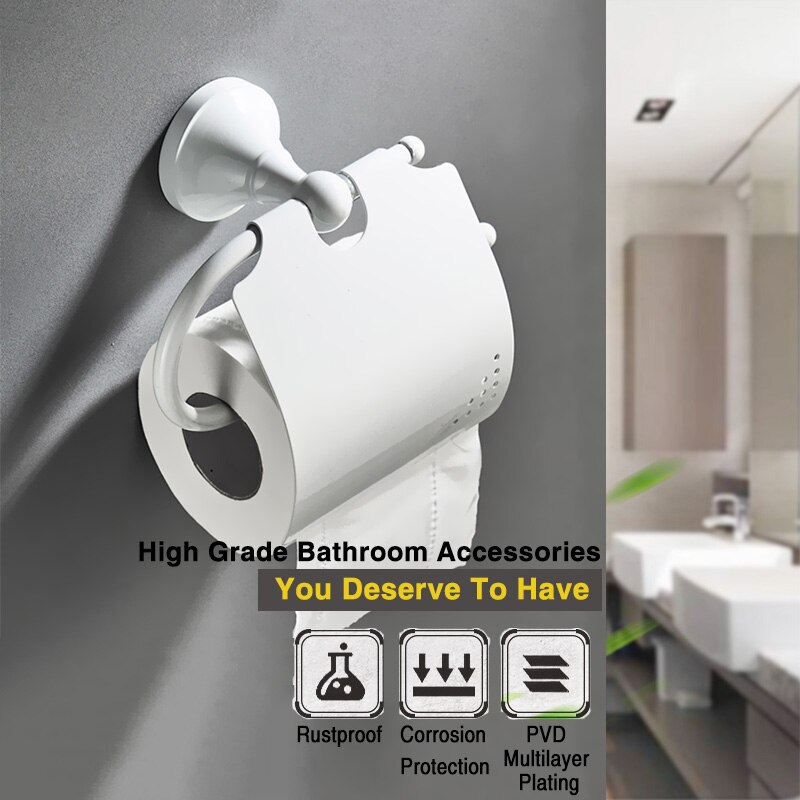 Antique Toilet Roll Holder Bronze White WC Tissue Paper Towel Holders Cover Chrome Brass Bathroom Hardware Gold WC Paper Hanger