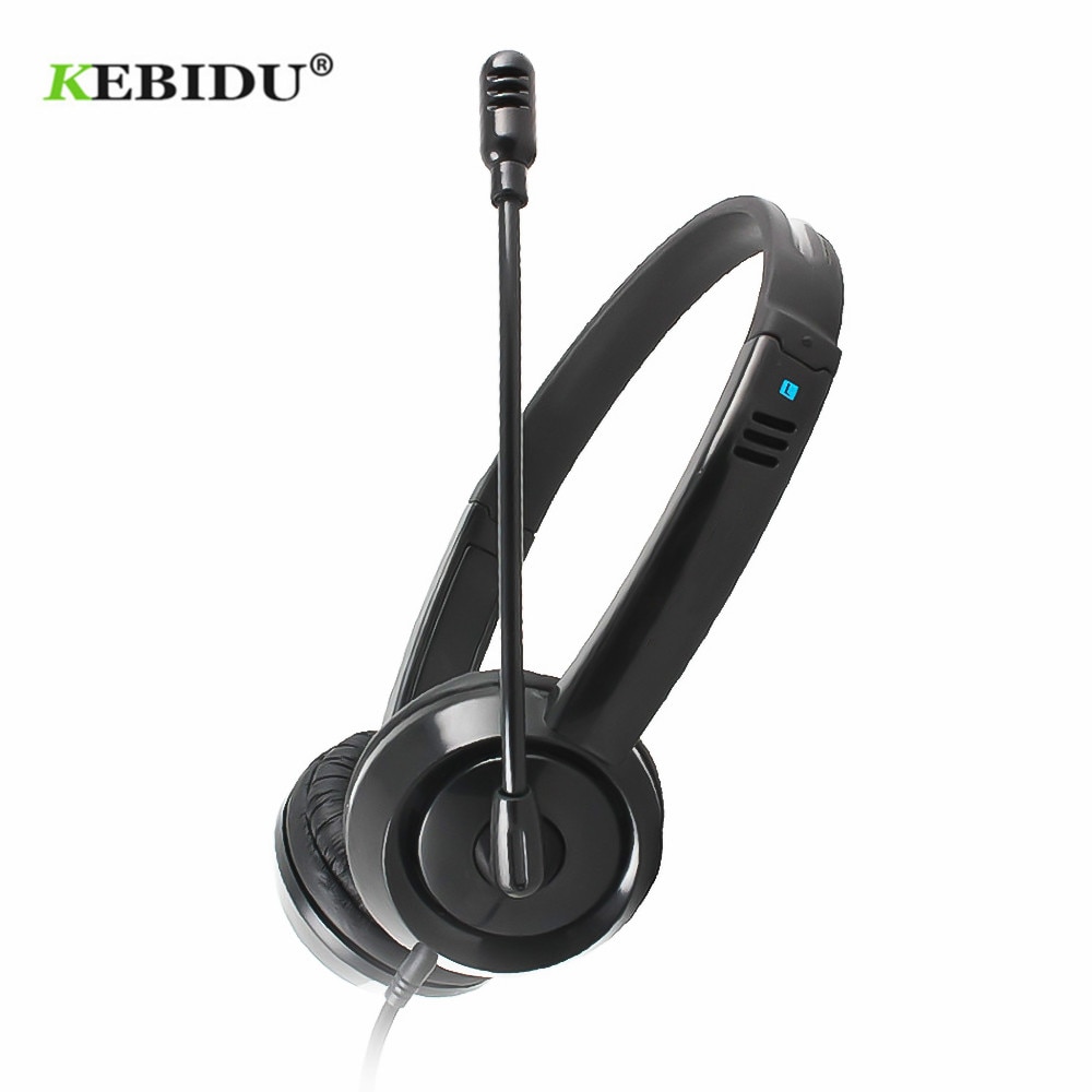Kebidu Gaming Headset 3.5 Mm Microfoon Verstelbare Hoofdband Wired Stereo Headset Noise Cancelling Oortelefoon Voor Computer Laptop
