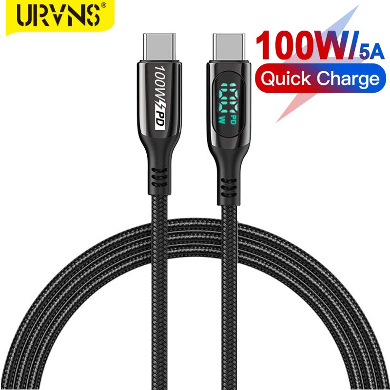 URVNS Zigarette Leichter Splitter, typ-C 20W PD Schnelle USB C Auto Ladegerät &Ampere; Dual QC 3,0 180W 2-Buchse Adapter für Handys, Bindestrich Nocken: nur Kabel
