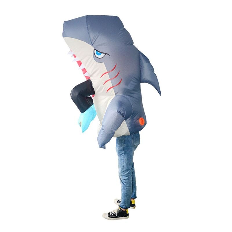 Aufblasbares Piranha-hai-kostüm für erwachsene, lustiges aufblasbares Outfit für halloween, cosplay und kostümpartys