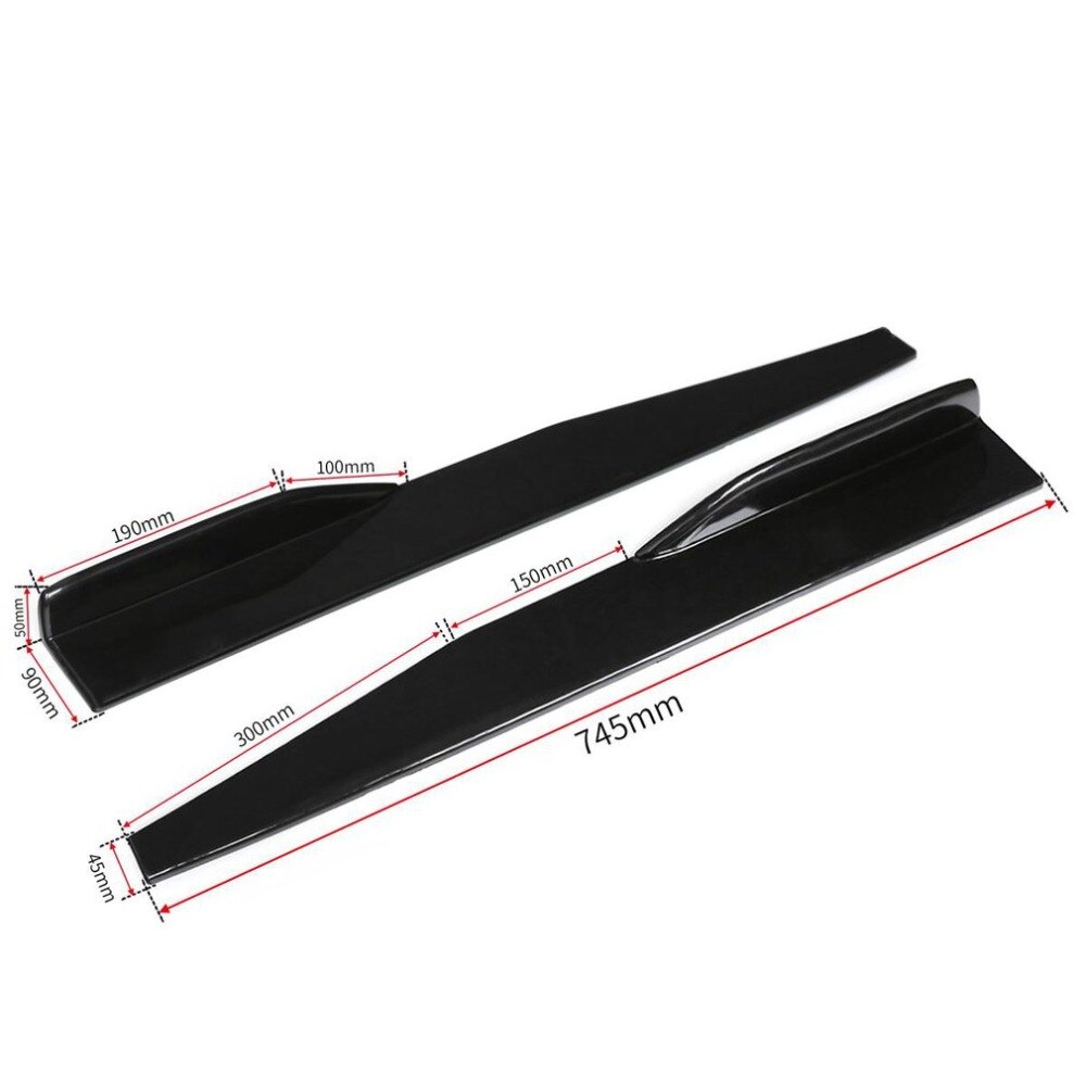 Difusor Universal de alas para falda lateral de coche, divisores de cohete, accesorios para automóvil , 74,5 cm