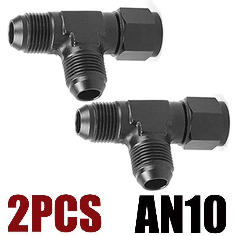 2x an4 an6 an8 an10 an12 universelle t-koblinger til slange i aluminium, hann-hann, hunn-t-kobling på sidegjengeadapter: Sølv