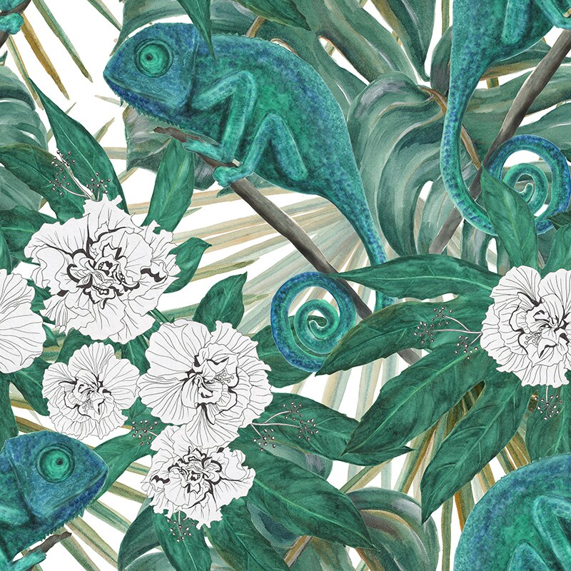 100% Polyester Fabric Custom Printed Cloth for dress Floral Plant Print Thin Stretch DIY Clothing Patchwork