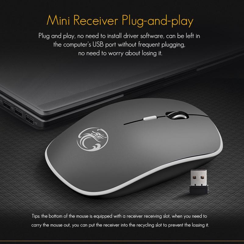 2.4Ghz Wireless Mouse Silent Computer Mouse 1600 DPI Ergonomic Mause Noiseless Sound USB PC Mice Mute Wireless Mice For Laptop