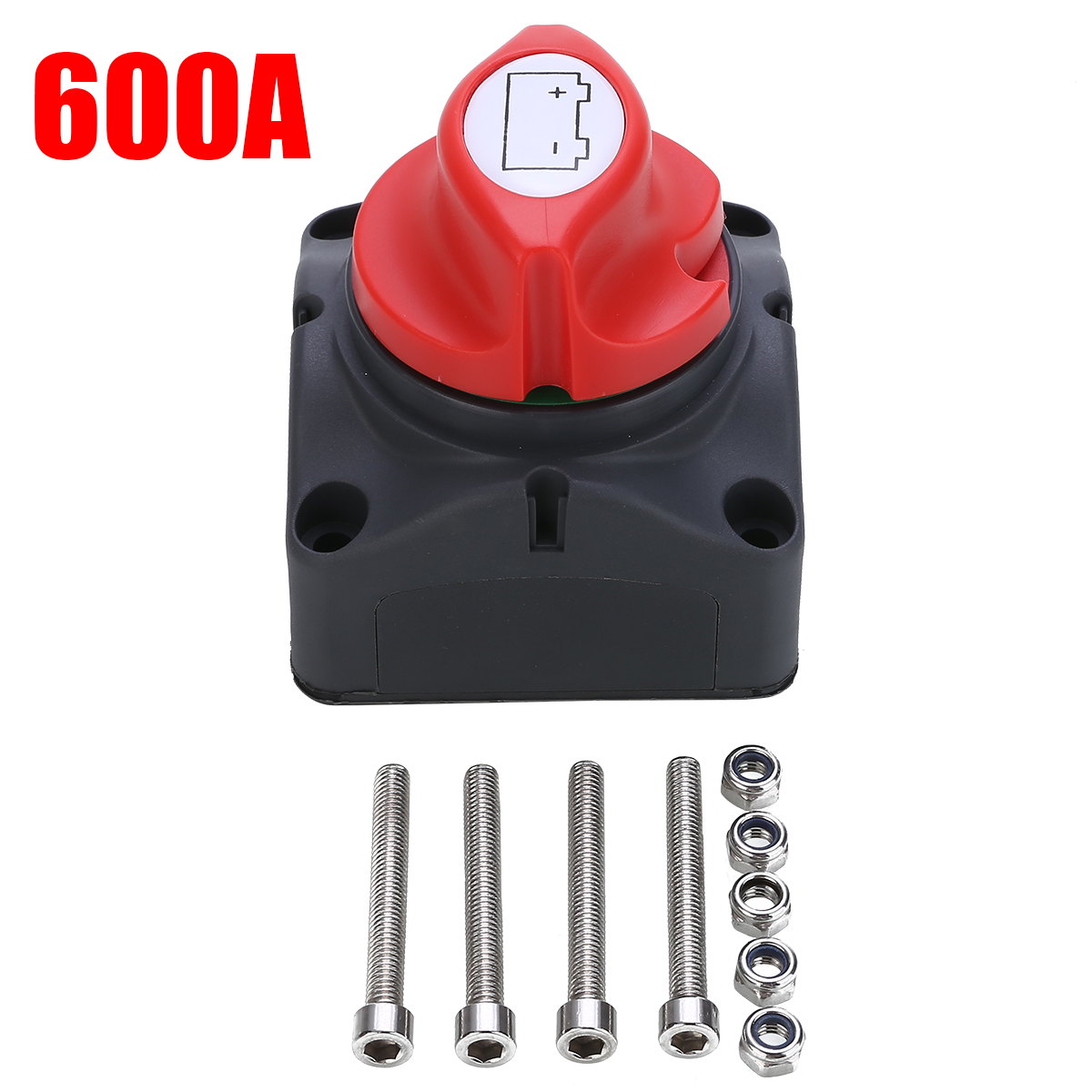 1pc Durable 600A Car Battery Isolator Main Switch Emergency Stop Pole Separator Switch for RV Boat Winch Power Cables 68*68*74mm