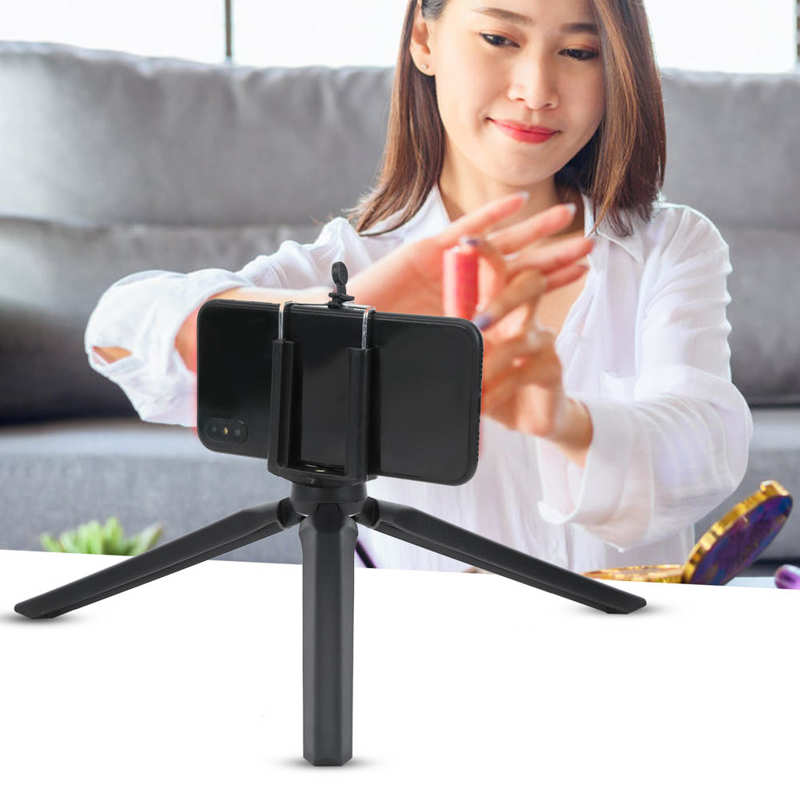 Mini Desktop Statief Draagbare Mobiele Telefoon Stand Beugel Met Telefoon Clip Voor Selfie