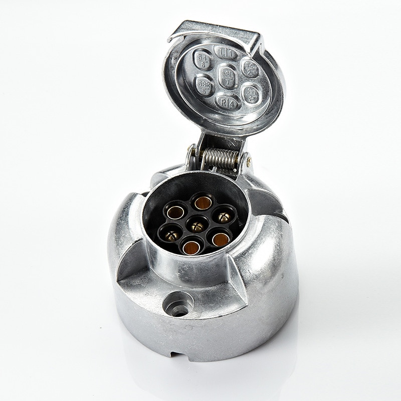 Lkw zubehör 12V 7Stift Aluminium Anhänger Buchse weibliche caravanas Lager anhänger zubehör Anhänger Teile Wohnwagen zubehör