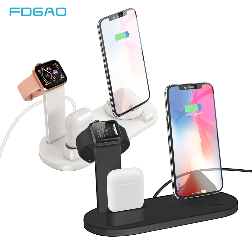 FDGAO 3 in 1 Opladen Dock Charger Stand Voor Apple Horloge Serie AirPods iPhone 11 Xiaomi Samsung Universele Opladen Base station
