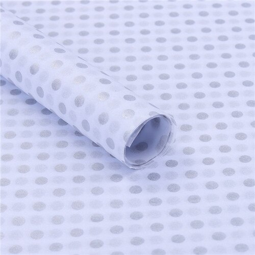 Papiers de soie à pois 50x66cm, 20 pièces, papiers d&#39;emballage de fleurs, pour emballage de chaussures, , rouleau de papier d&#39;emballage de vêtements pour le vin: White-Silver dot