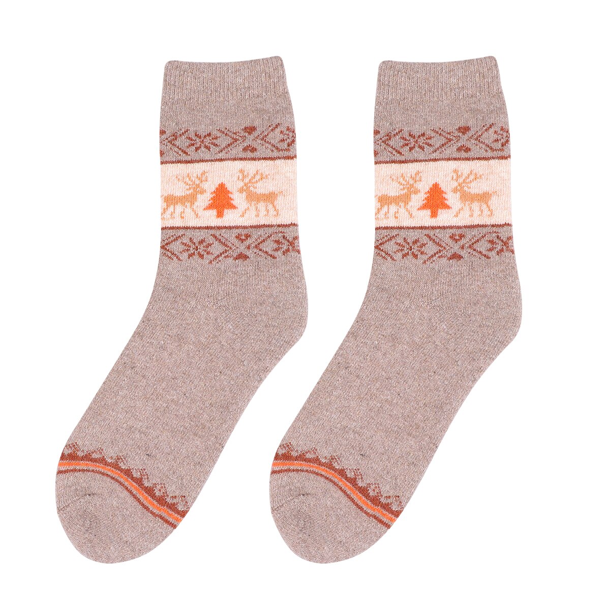 1 par kvinder uldsokker varme vinter tykke sokker tegneserie sokker (tilfældig farve, mønster 2): Billede 4