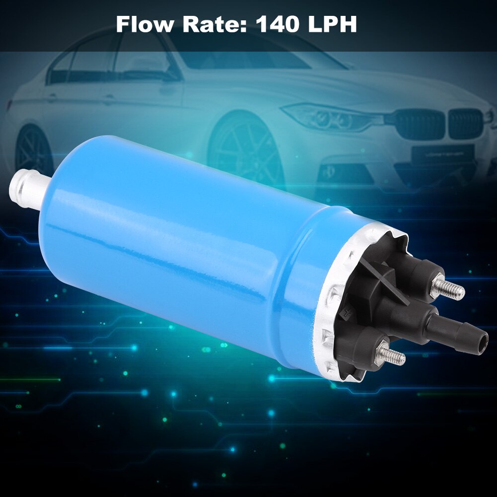 Blue High Pressure Electric Inline Fuel Pump with Installation Kit with coated shell for BMW E23 E24 E12 E28 E30 0580464038