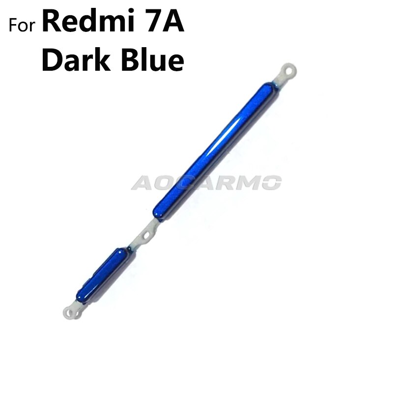 Aocarmo Voor Xiaomi Redmi 7 7A Power On Off Knop + Volume Up Down Schakelaar Side Key Vervanging Deel: For 7A Dark Blue