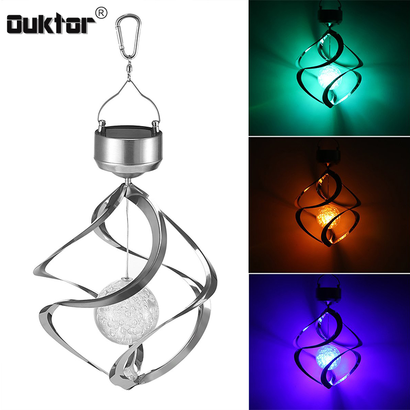 LED Solar Power Lights Wind Spinner LED Lamp Outdoor Opknoping Wind Chime Licht voor Huis Tuin Verlichting Decoratie